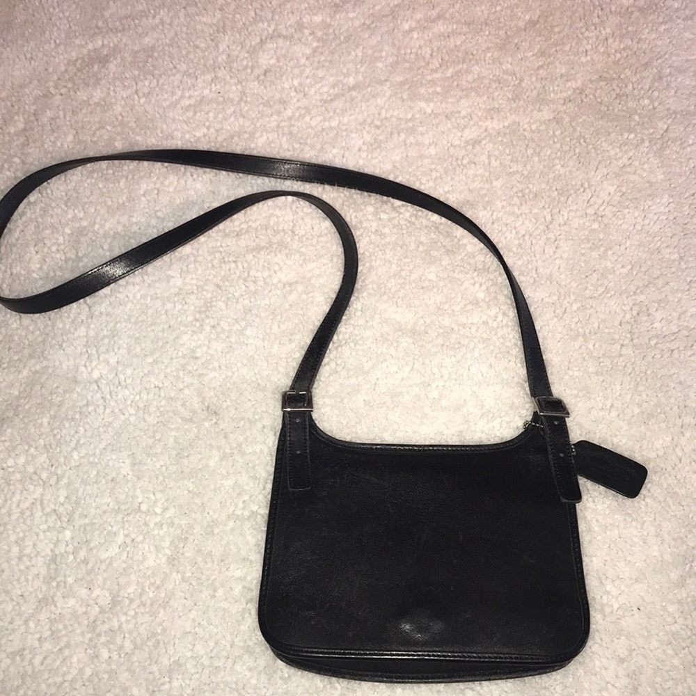 Vintage COACH leather crossbody bag in black